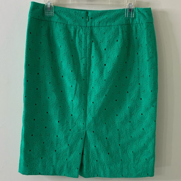 Talbots Emerald Green Eyelet A-Line Skirt NWOT - Picture 2 of 9